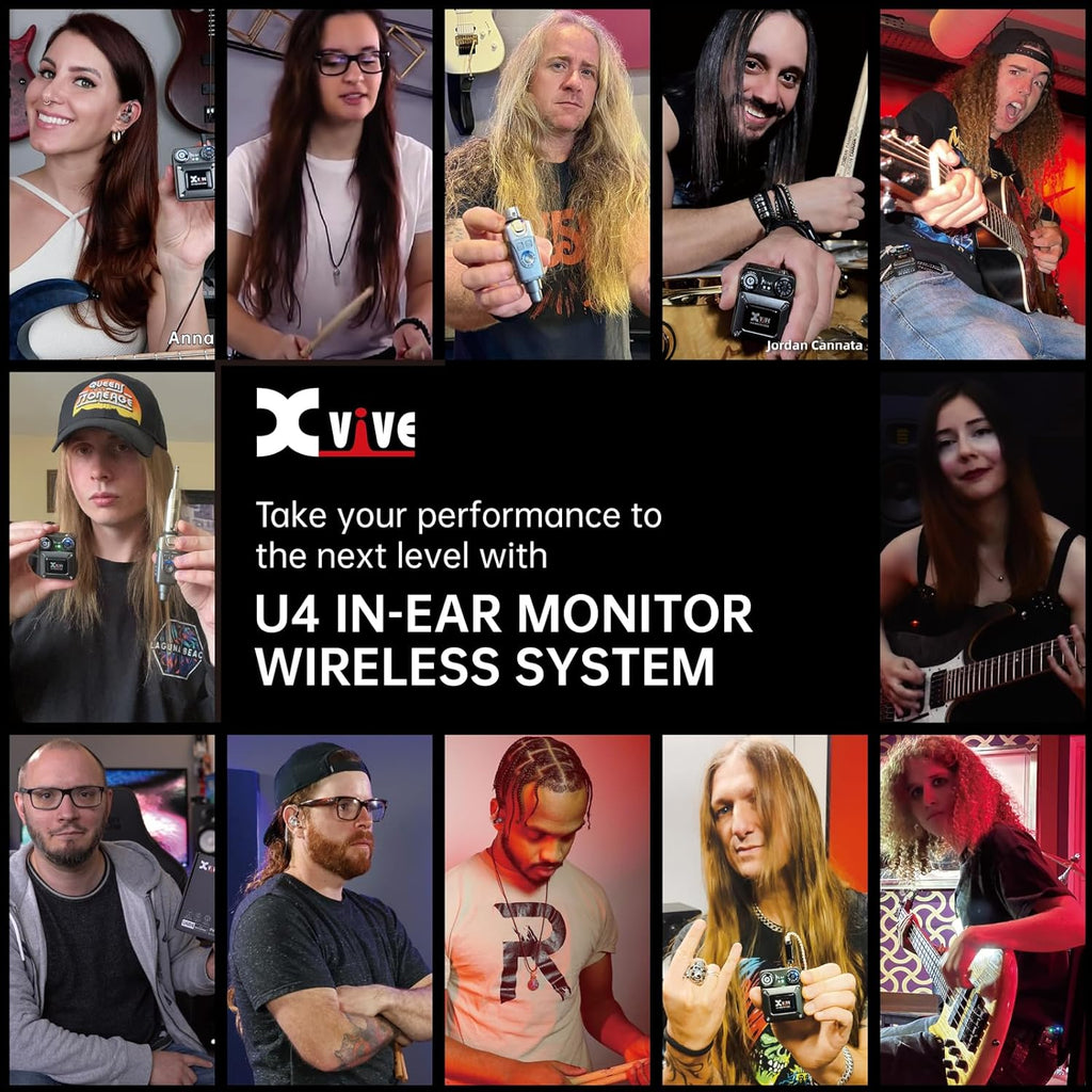 U4 Wireless In-Ear Monitor System Professional IEM System Transmitter and Beltpack Receiver for Studio, Band Rehearsal,Live Performance (U4)