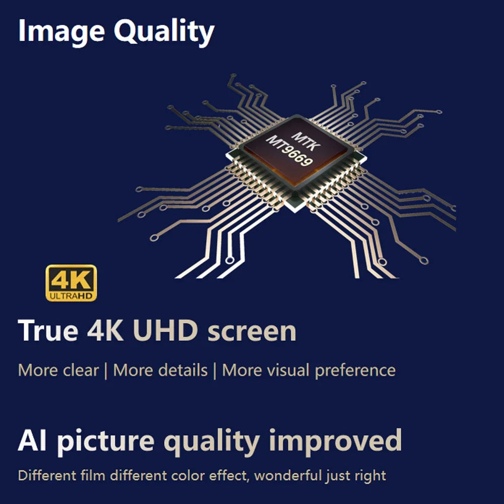 V10 Projector Home Native 4K Ultra HD 2500 ANSI Lumens 240Hz MEMC Subwoofer Stereo Speaker Android OS English Support