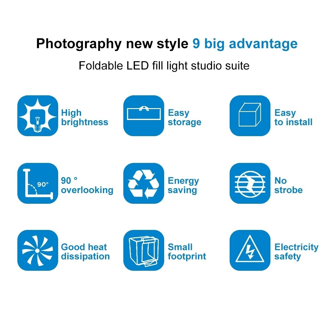 PULUZ Portable LED White Light Photo Studio 80Cm Folding Lighting Shoot Tent Box