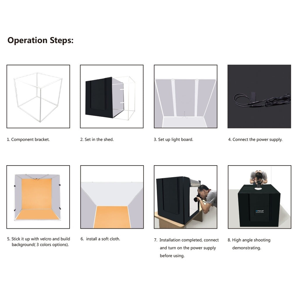 PULUZ Portable LED White Light Photo Studio 80Cm Folding Lighting Shoot Tent Box