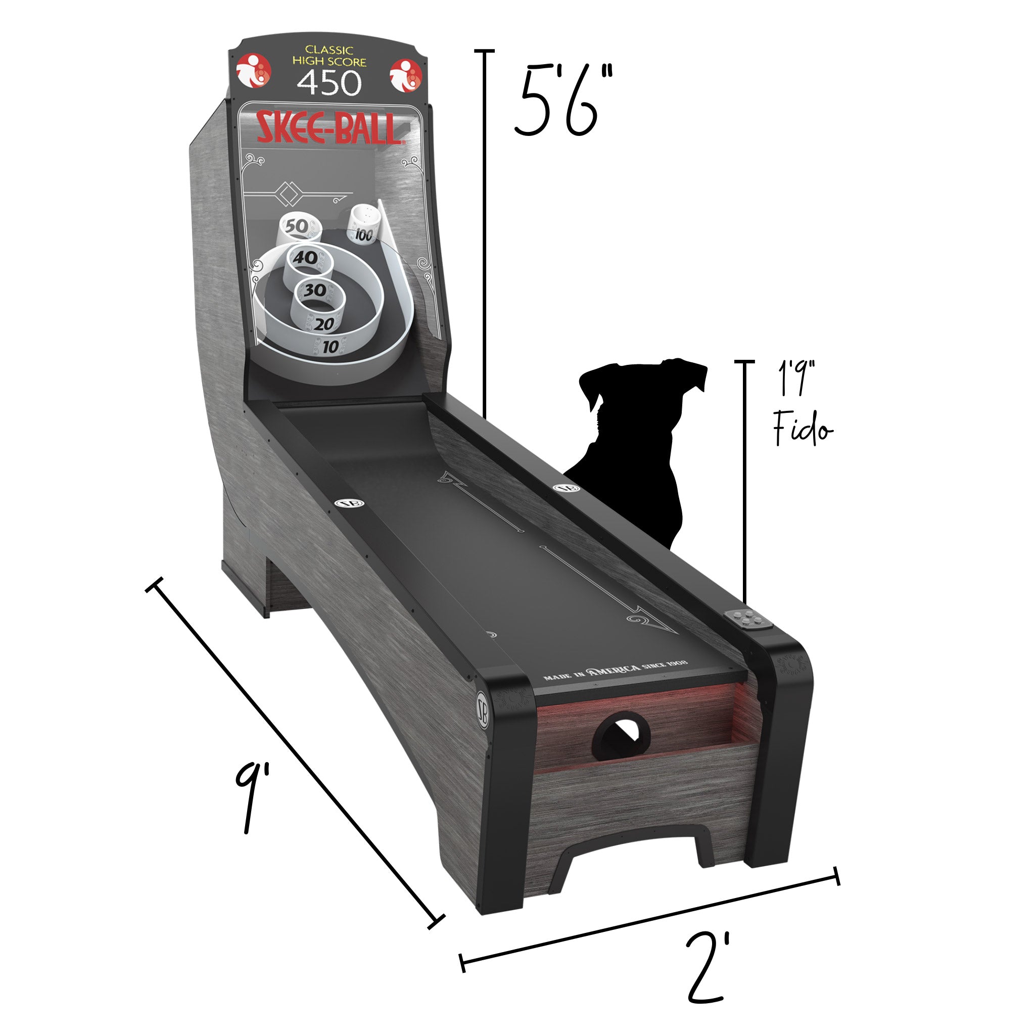 Skee-Ball 9' Signature Steel Home Arcade Game
