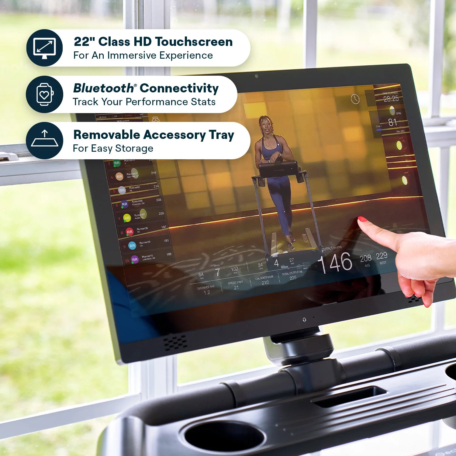 Stride 4S-22 Auto-Fold Treadmill, Touchscreen, 12 MPH, Bluetooth, 300 LB Capacity