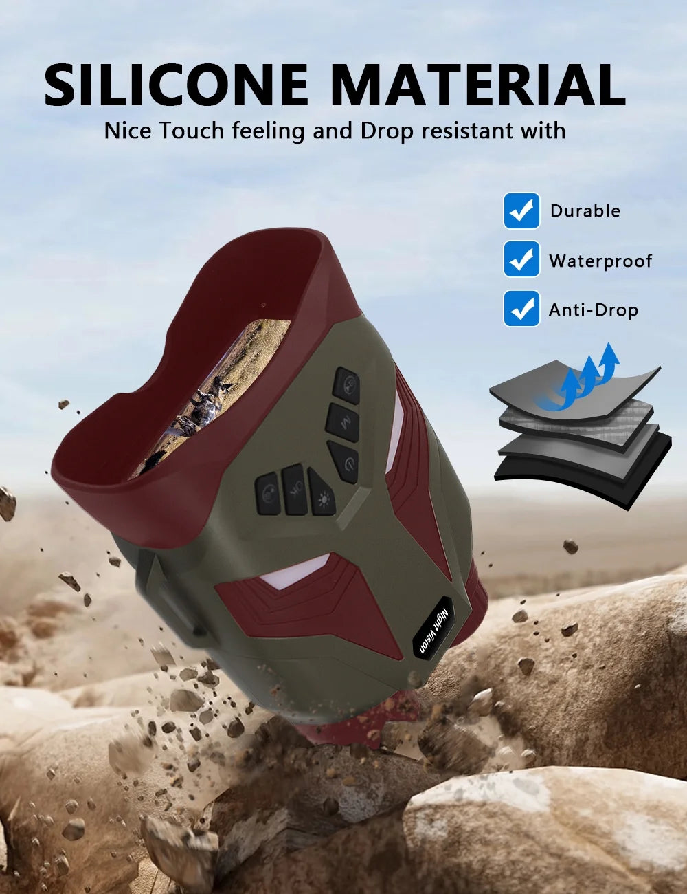 8X Night Vision Binoculars, 4K Infrared Night Vision Goggles with 3" IPS Screen, 984Ft/300Mm Night Vision and Day Range, 4000Mah Rechargeable Battery, 32GB